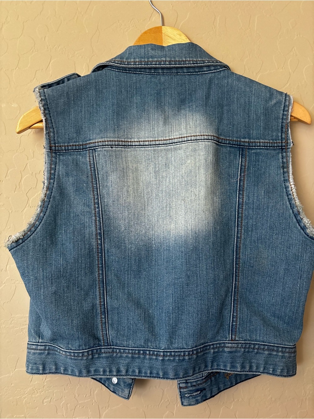 VTG Dollhouse Distressed Denim Vest // Size L - Picture 3 of 4